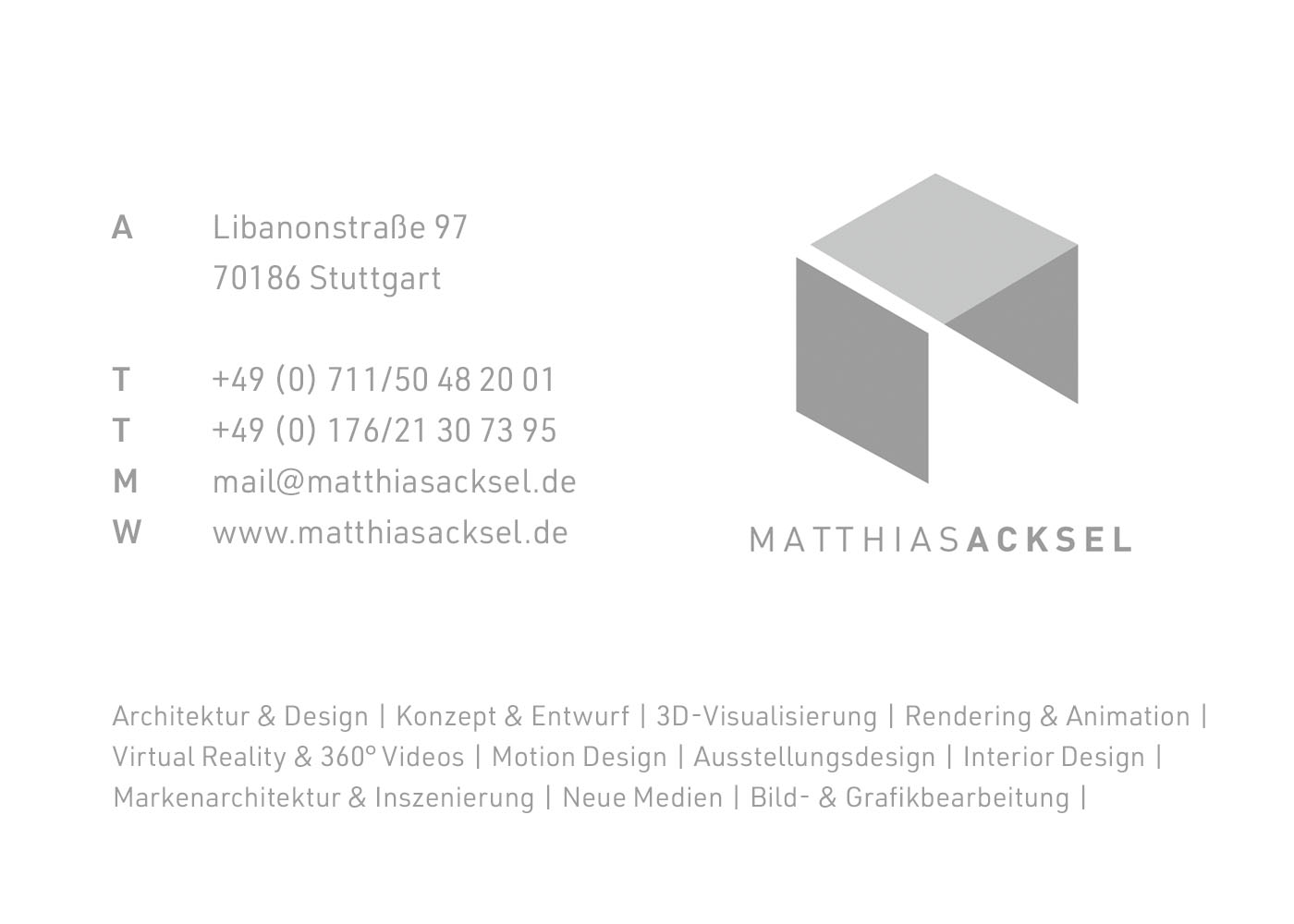 Matthias Acksel / Architektur und Design