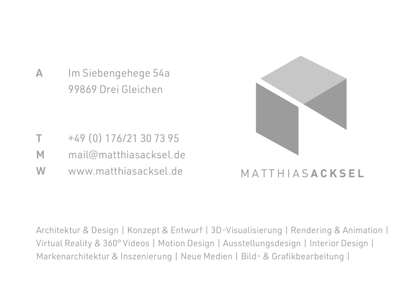 Matthias Acksel / Architektur und Design